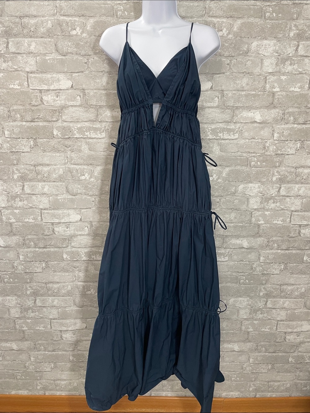Jonathan Simkhai Navy Tiered April Core cut-out Maxi Dress